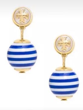 NWOT Tory Burch Saher Logo Drop Earring